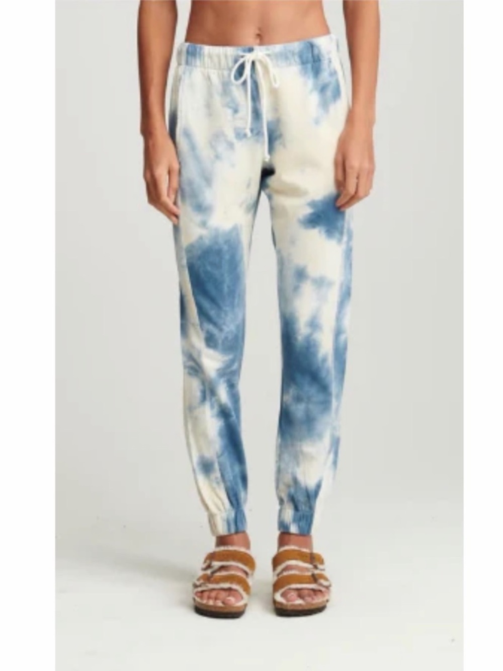 sundays Cream and Light Blue Tie-Dye Sweatpants